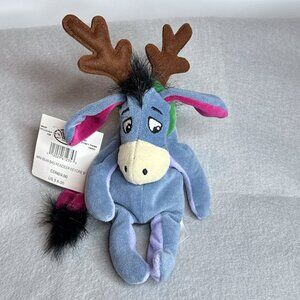 Reindeer Eeyore Winnie The Pooh The Disney Store Bean Bag 9" Plush Stuffed Tag